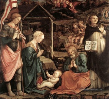  enfant - Adoration de l’enfant avec des saints 1460 Renaissance Filippo Lippi